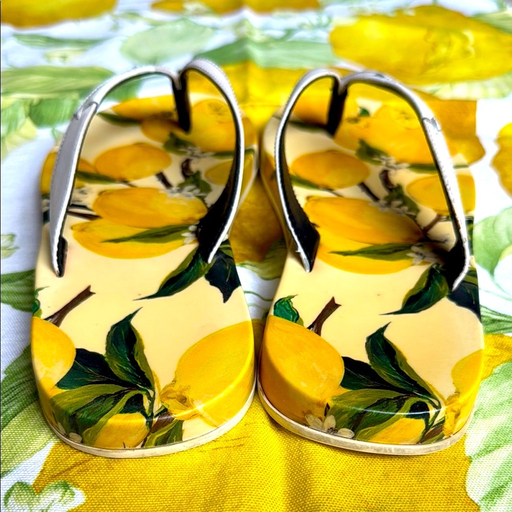 Dolce & Gabbana Lemon Print flip flops Size: 41 - Picture 3 of 9